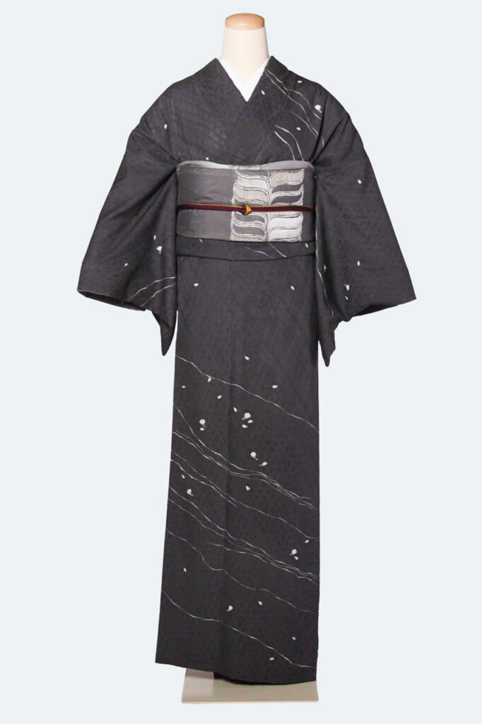 波線に花びら